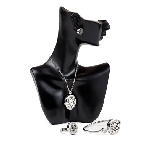 طقم دهن العود لون فضي