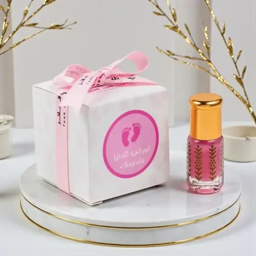 توزيعات مواليد – بوكس وردي أنيق (6 قطع)