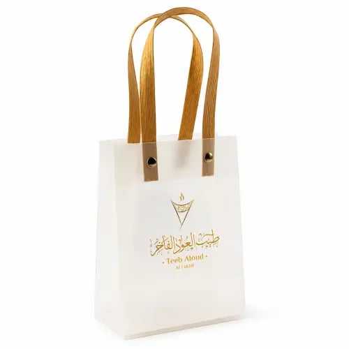 Transparent gift bag with snowflake design