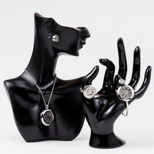 طقم دهن العود لون فضي