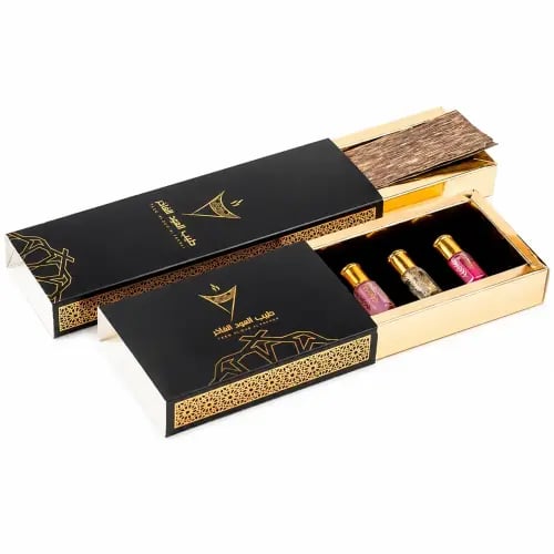 Incense stick chips display with a luxurious fragrant box