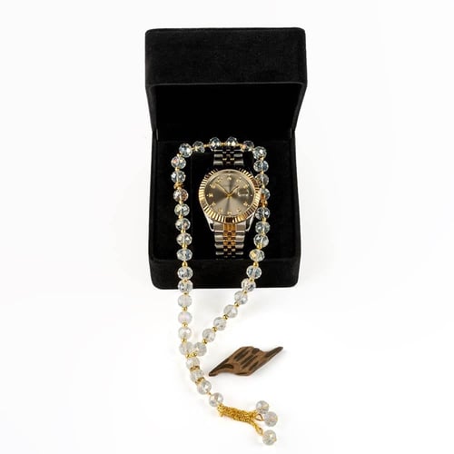 توزيعات العيد عود مع ساعة وسبحة ذهبية