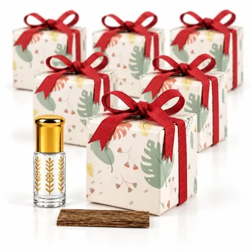 Luxury oud gift sets for occasions – box with leaf design (6 pieces)