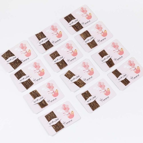 توزيعات مواليد كرت وردي بالعود (12 كرت)