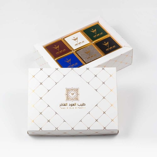 توزيعات عود بوكس ملون فاخر للمناسبات ( 6 قطع )