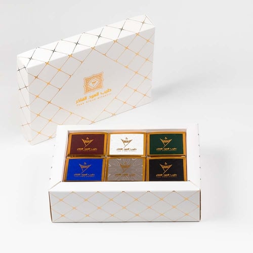 توزيعات عود بوكس ملون فاخر للمناسبات ( 6 قطع )