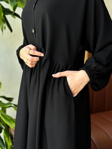 عباية بأكمام مزموم/D90