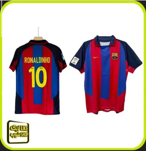 تيشيرت رجالي برشلونة كلاسيك 2003 2004 مرقم