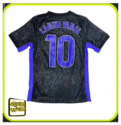 تيشيرت رجالي برشلونة الاسود مرقم فئة اللاعبين