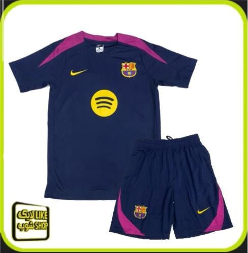 طقم رجالي تمارين برشلونة الكحلي