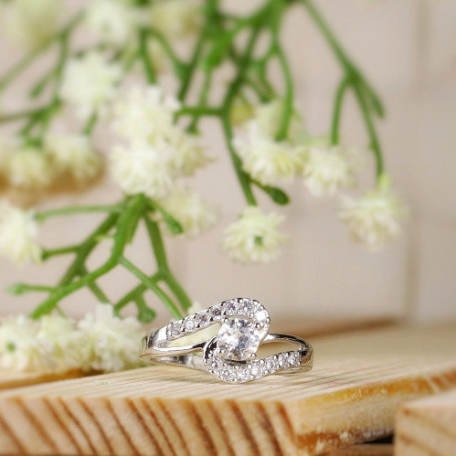 خاتم زركون ناعم مطلي