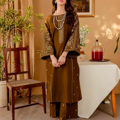 جاهزه لارتداء فستان أنواع القطن من قطعتي