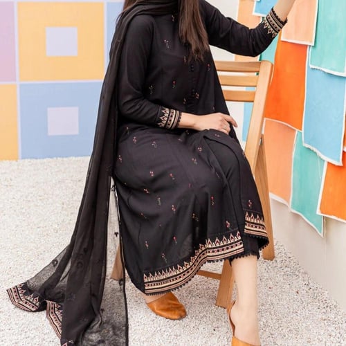 قميص صيفي من 3 قطع مخيط و مطرز أنواع القطن