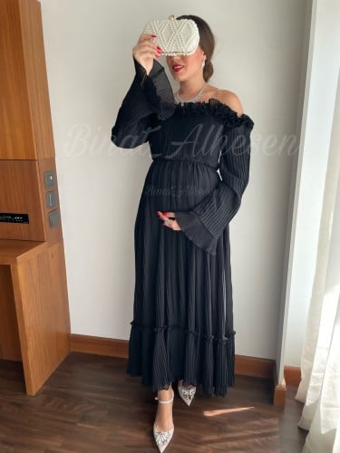 فستان حمل بكسرات أسود ph31