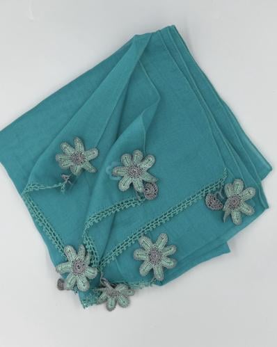 Turquoise-colored headscarf