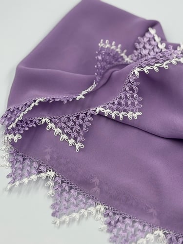 Chiffon crepe headscarf in mauve color
