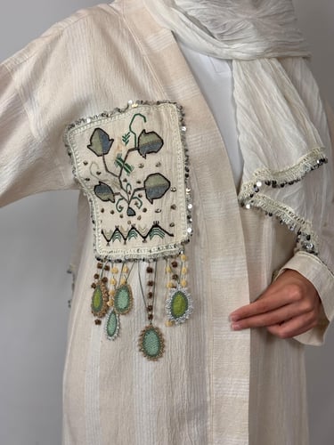 Cotton abaya with hand embroidery