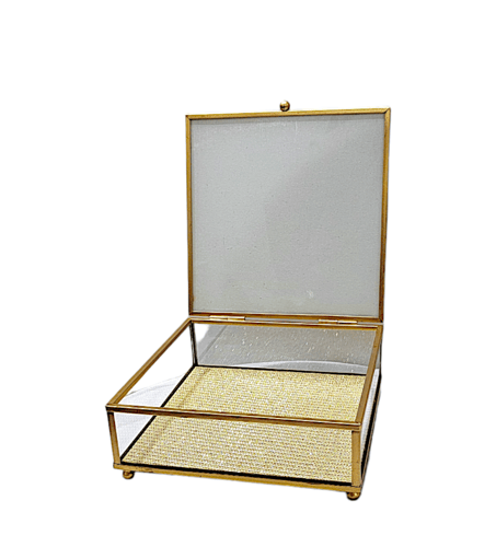 علبة إهداء زجاج مذهبه