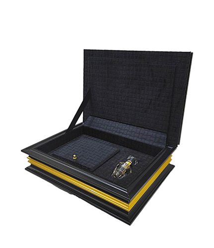 صندوق مخمل اسود أوقيه + ربع توله