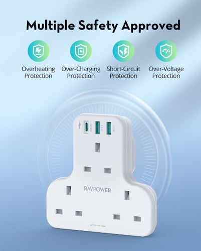 شاحن جداري راف باور بايونير 3 مداخل طاقه ثلاثيه مع...