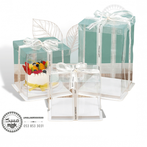 4 بوكسات هدايا شفافة فارغة 26 * 26 *20
