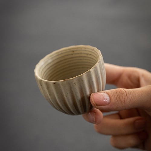 كوب قهوة مصنوع يدويا من السيراميك فخاري خشن بعدة ا...