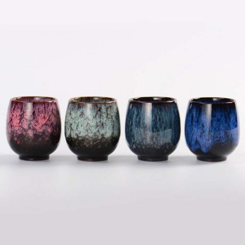 كوب قهوة مصنوع يدويا من السيراميك بشكل بركاني بالو...