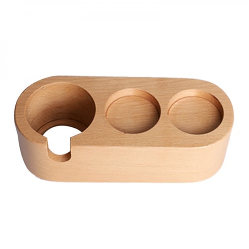 قاعدة كبس خشبية ثلاثية لتنظيم أدوات الباريستا