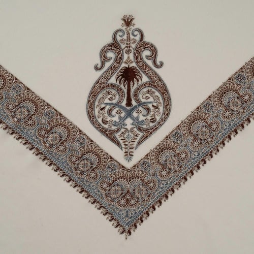 شال باشمينا ملكي فاخر - صوف كشميري 100% - بتصميم ا...