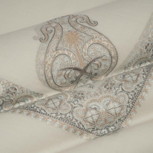 شال باشمينا ملكي فاخر - صوف كشميري 100% - بتصميم ا...