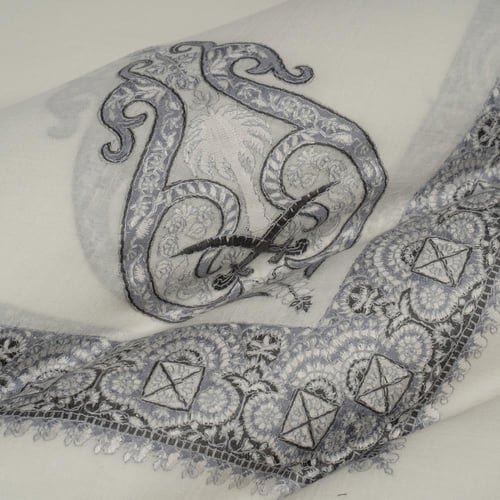 شال باشمينا ملكي فاخر - صوف كشميري 100% - بتصميم ا...