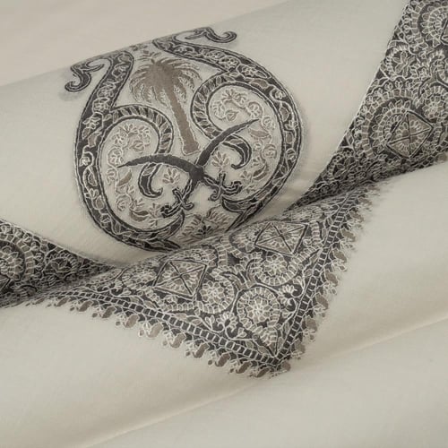 شال باشمينا ملكي فاخر - صوف كشميري 100% - بتصميم ا...