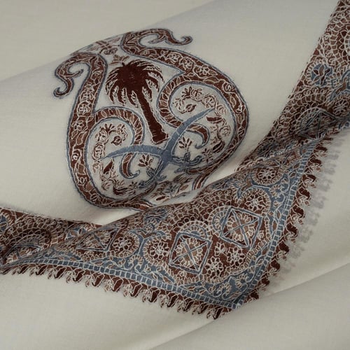 شال باشمينا ملكي فاخر - صوف كشميري 100% - بتصميم ا...