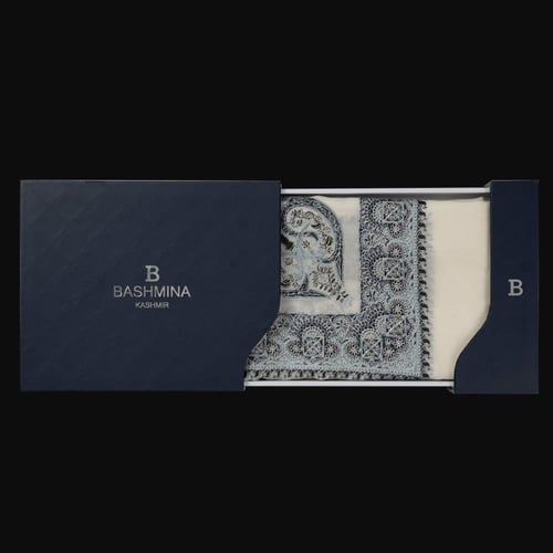 شال باشمينا ملكي فاخر - صوف كشميري 100% - بتصميم ا...