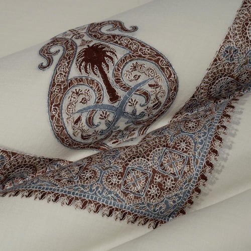 شال باشمينا ملكي فاخر - صوف كشميري 100% - بتصميم ا...