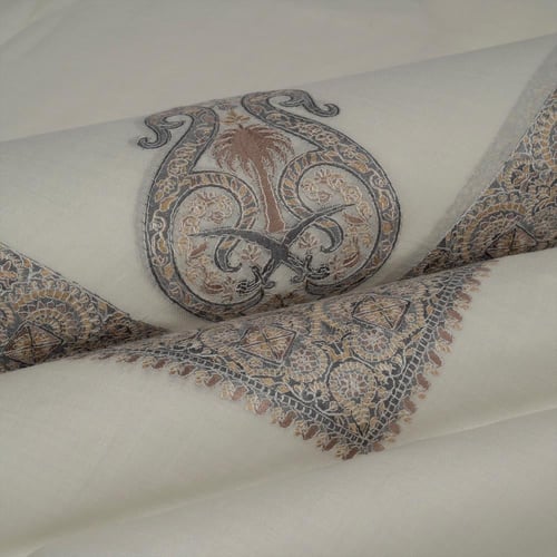 شال باشمينا ملكي فاخر - صوف كشميري 100% - بتصميم ا...