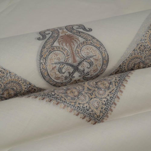 شال باشمينا ملكي فاخر - صوف كشميري 100% - بتصميم ا...