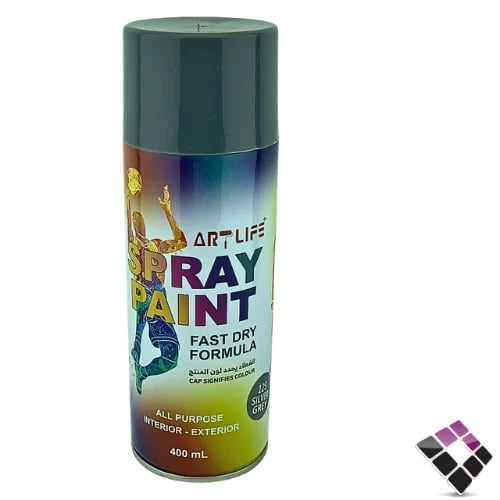 بوية بخاخ ARTLIF صيني لون رمادي SILVER GREY 400ML...