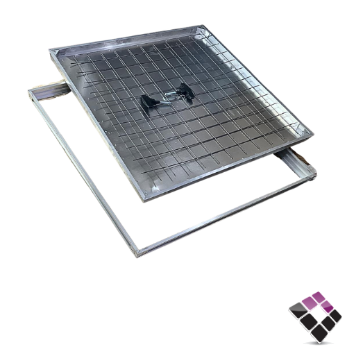 Aluminum inspection cover with mesh, Kinouz Al-Raya, 5 cm deep, size 70×70