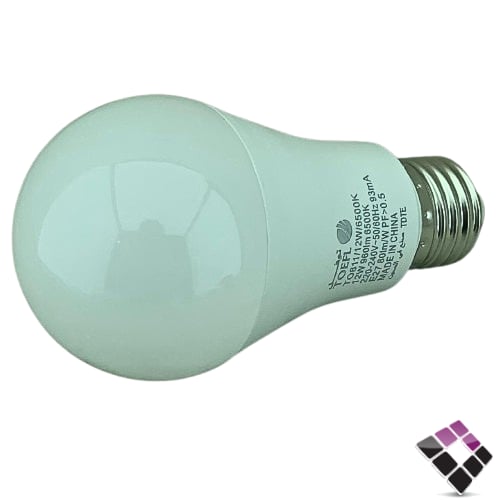 لمبة LED كروي توفل TOEFL مثلج إضاءة 6500K أبيض12W...