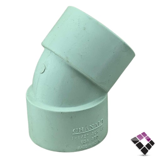 كوع فاتح بلاستيك أبيض ضغط 40 شانيل 1.1/2"