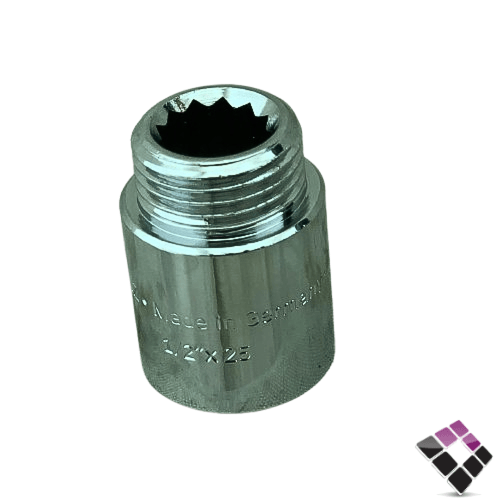 جلبة ذكر نحاس مطلي كروم LUTZ الماني 25 ملى×1/2" رق...