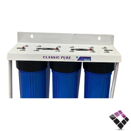 هاوس فلتر تنقية ماء ثلاثي أزرق + 3 ساعة ضغط مع است...