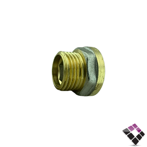Noise maker, brass year mention + matte chrome, heavy, General Fittings, Italian, size 1/2"×10 mm