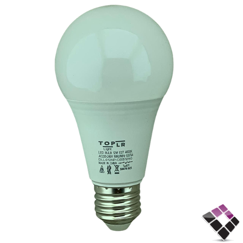 LED spherical bulb, cool light, 4000K, creamy, TOPLR, size 12W