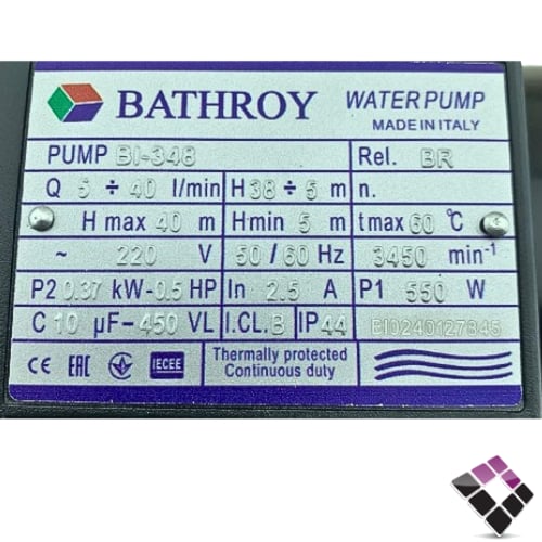 دنمو مضخة BATHROY إيطالي لون أزرق 1/2 حصان