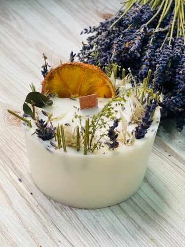 شمعة اللافندر الطبيعي