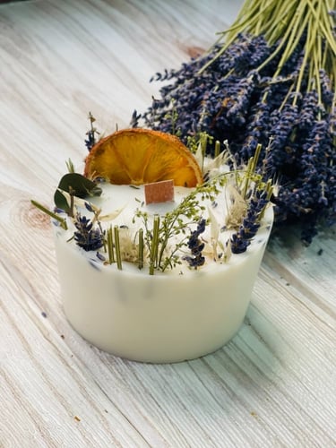 شمعة اللافندر الطبيعي