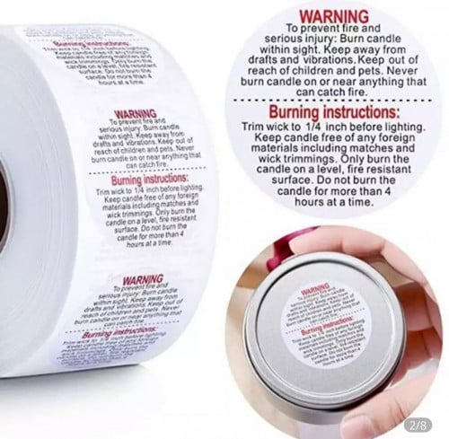 ملصق تحذير للشموع