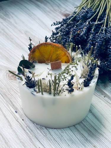 شمعة اللافندر الطبيعي